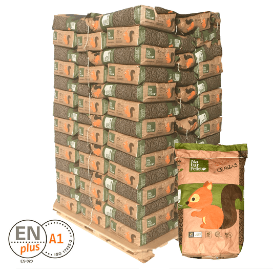 Naturpellet – pellet z certyfikatami ENplus A1, DINplus i PEFC, popiół 0,3%, na palecie