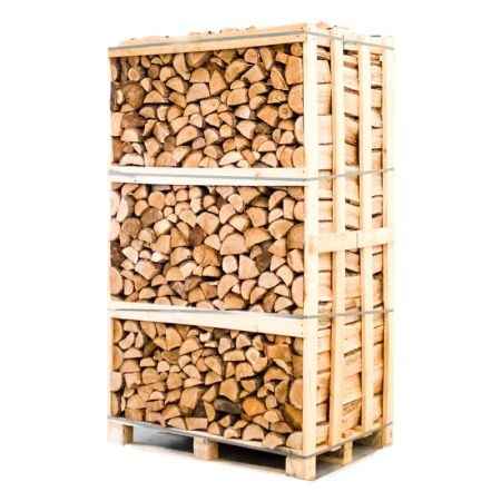 Drewno do kominka z dębu – suszone w komorze, polana 30–33 cm, pełna paleta (850 kg)