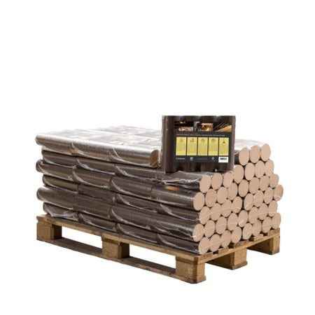 Brykiet bukowy okrągły – połowa palety 480 kg (48 paczek × 10 kg)